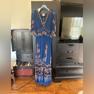 Farm Rio Nature Beauty Blue Maxi Dress